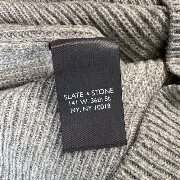 Slate and Stone Men's Size Small Gray Striped Wool Blend Pullover Sweater - Picture 8 of 15